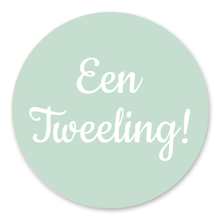 Tweeling - tekst op groen